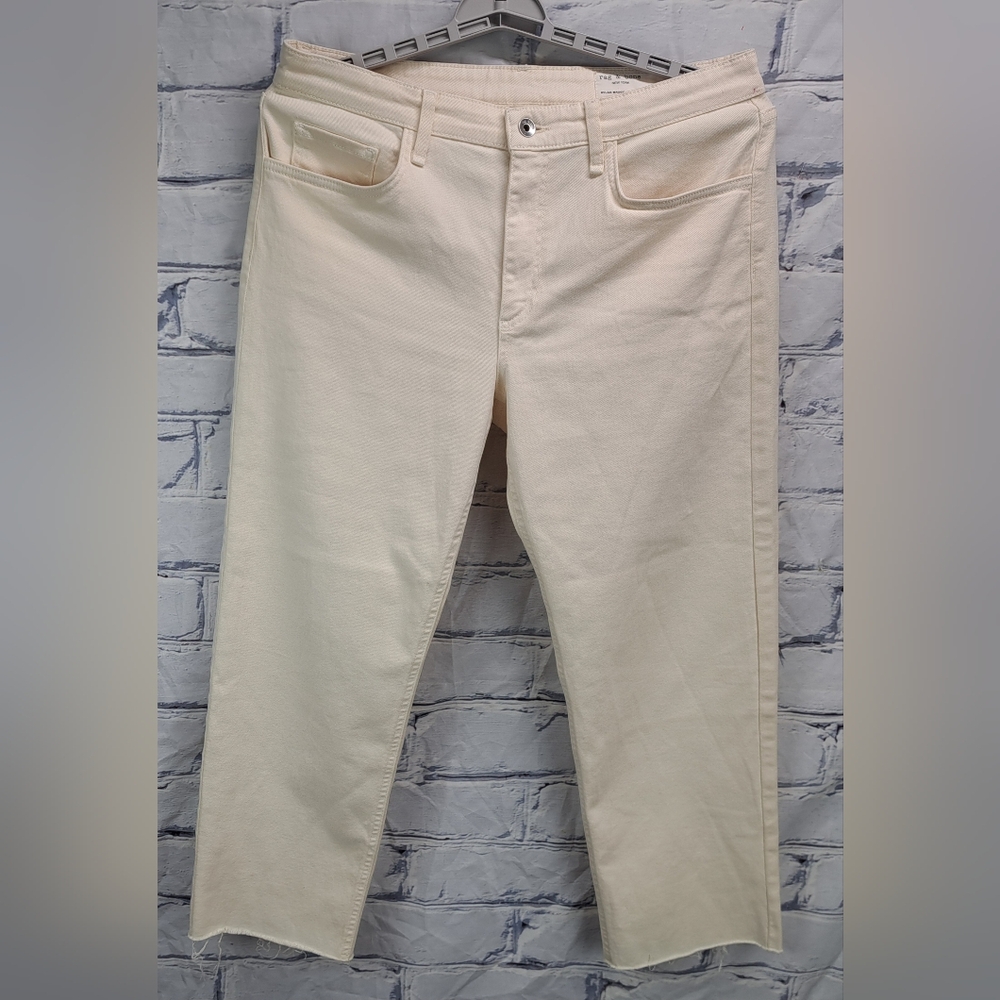 rag & bone Women's Dylan Baggy Boyfriend Jeans In Ecru Size 30 - Picture 3 of 16